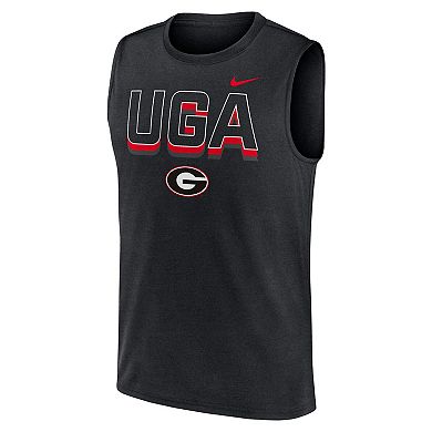 Men's Nike Black Georgia Bulldogs Primetime Tricode Legend Performance Tank Top