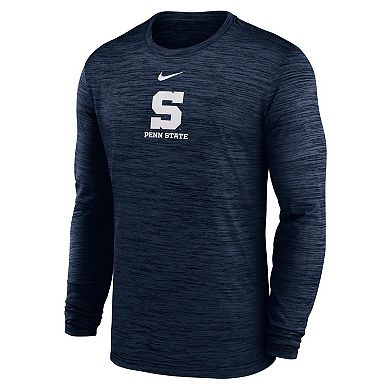 Men's Nike Navy Penn State Nittany Lions 2025 Sideline Velocity Performance Long Sleeve T-Shirt