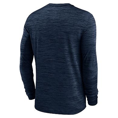 Men's Nike Navy Penn State Nittany Lions 2025 Sideline Velocity Performance Long Sleeve T-Shirt