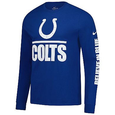 Men's Nike Royal Indianapolis Colts Split Local Long Sleeve T-Shirt