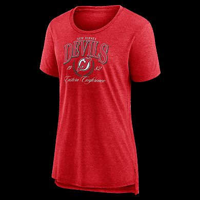 Women's Red New Jersey Devils Reign Supreme Tri-Blend T-Shirt
