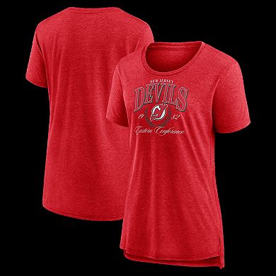 Women's Red New Jersey Devils Reign Supreme Tri-Blend T-Shirt
