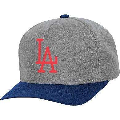 Unisex Mitchell & Ness Gray Los Angeles Dodgers Basic Coop Pro Adjustable Hat