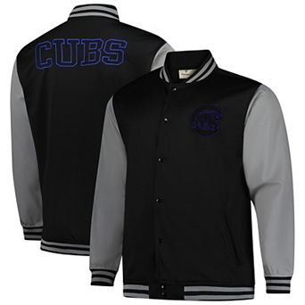 Men's Profile Black/Gray Chicago Cubs Full-Snap Varsity Jacket