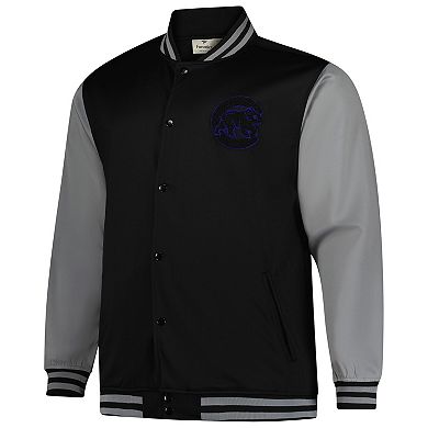 Men's Profile Black/Gray Chicago Cubs Full-Snap Varsity Jacket