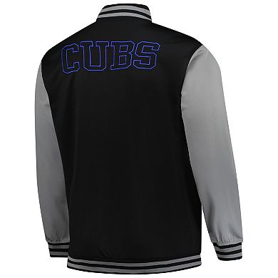 Men's Profile Black/Gray Chicago Cubs Full-Snap Varsity Jacket