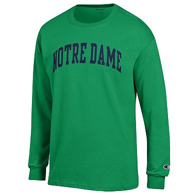 Men's Champion Green Notre Dame Fighting Irish Basic Arch Long Sleeve T-Shirt