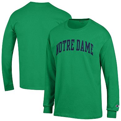 Men's Champion Green Notre Dame Fighting Irish Basic Arch Long Sleeve T-Shirt