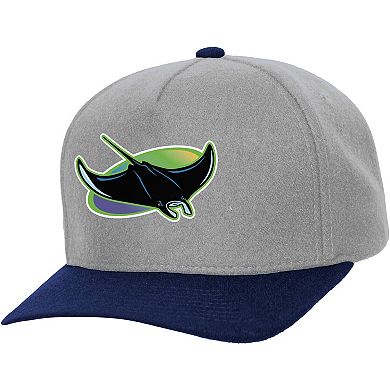 Unisex Mitchell & Ness Gray Tampa Bay Rays Basic Coop Pro Adjustable Hat