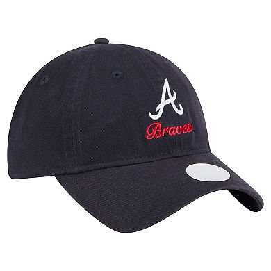 Women's New Era Navy Atlanta Braves Preppy Team 9TWENTY Adjustable Hat