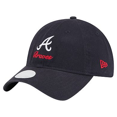 Women's New Era Navy Atlanta Braves Preppy Team 9TWENTY Adjustable Hat