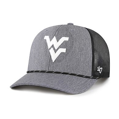Men's '47 Gray West Virginia Mountaineers Carbon Rope Adjustable Hat