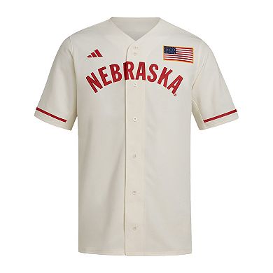 Men's�adidas Cream Nebraska Huskers Replica Baseball Jersey