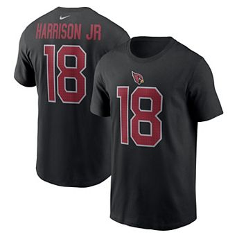Men's Nike Marvin Harrison Jr. Black Arizona Cardinals Player Name & Number T-Shirt