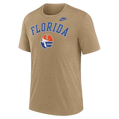 Men's Nike Heather Light Brown Florida Gators Legacy Arch Tri-Blend T-Shirt