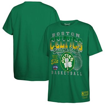 Youth Mitchell & Ness Kelly Green Boston Celtics 2025 NBA Playoffs Retro Monumental T-Shirt