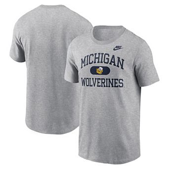 Men's Nike Heather Gray Michigan Wolverines Legacy Alma Mater T-Shirt