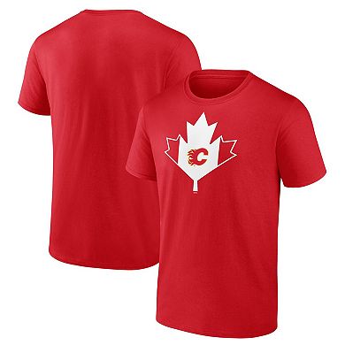 Men's Red Calgary Flames Canada Day T-Shirt