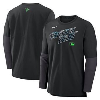 Men's Nike Black Tampa Bay Rays Authentic Collection City Connect Lightweight Player Tri-Blend Performance Long Sleeve T-Shirt