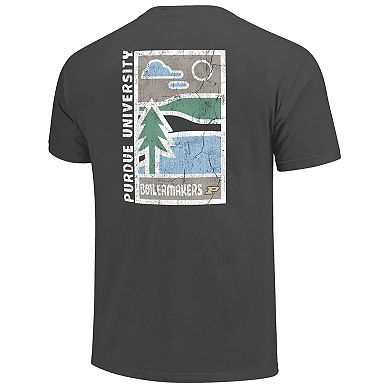 Men's Graphite Purdue Boilermakers Comfort Colors Minimal Vista Distressed Graphics T-Shirt