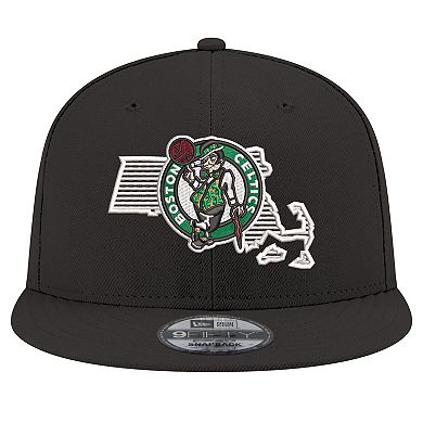 Men's New Era Black Boston Celtics State Pride 9FIFTY Snapback Hat