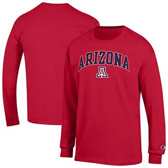 Men's Champion® Red Arizona Wildcats Arch Over Logo Long Sleeve T-Shirt