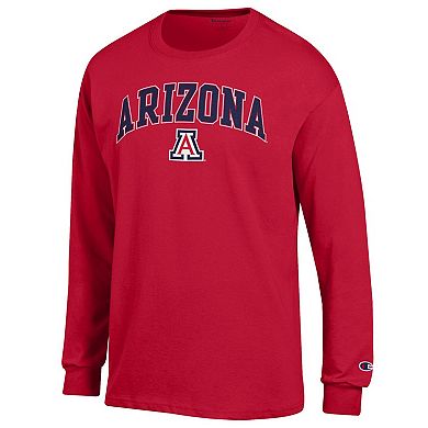 Men's Champion® Red Arizona Wildcats Arch Over Logo Long Sleeve T-Shirt