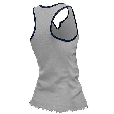 Women's�New Era Silver Dallas Cowboys Lettuce Hem Notch Neck Tri-Blend Tank Top