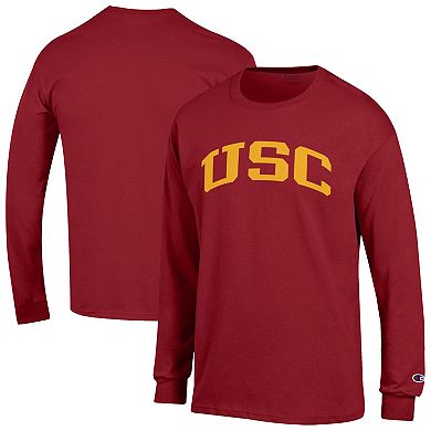 Men's Champion Cardinal USC Trojans Basic Arch Long Sleeve T-Shirt