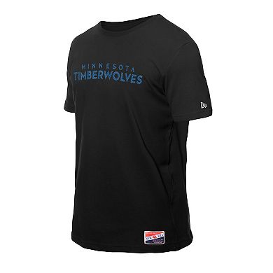 Men's New Era Black Minnesota Timberwolves Premium Wordmark T-Shirt