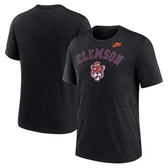 Men's Nike Heather Black Clemson Tigers Legacy Arch Tri-Blend T-Shirt
