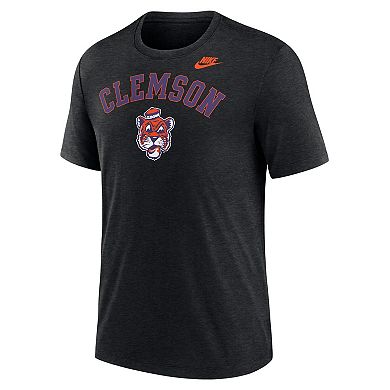 Men's Nike Heather Black Clemson Tigers Legacy Arch Tri-Blend T-Shirt