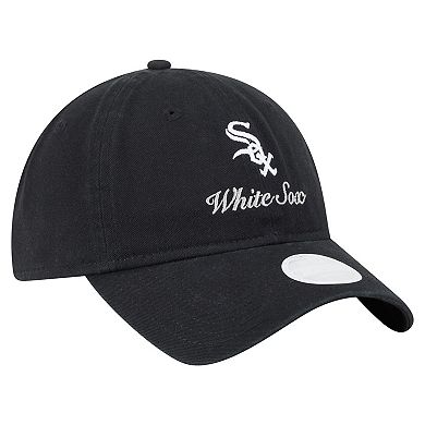 Women's New Era Black Chicago White Sox Preppy Team 9TWENTY Adjustable Hat