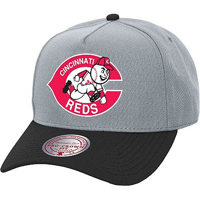 Unisex Mitchell & Ness Gray Cincinnati Reds Basic Coop Pro Adjustable Hat