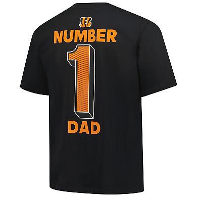 Men's Fanatics Black Cincinnati Bengals Big & Tall Number One Dad T-Shirt