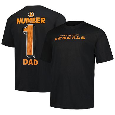 Men's Fanatics Black Cincinnati Bengals Big & Tall Number One Dad T-Shirt