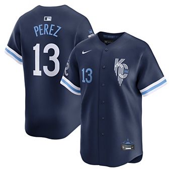 Men's Nike Salvador Perez Navy Kansas City Royals City Connect Limited Jersey