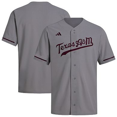 Men's adidas Gray Texas A&M Aggies Replica Baseball Jersey