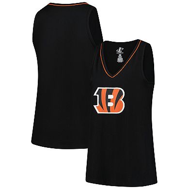 Women's Black Cincinnati Bengals Plus Size Stellar Win V-Neck Tank Top
