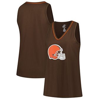 Women's Brown Cleveland Browns Plus Size Stellar Win V-Neck Tank Top