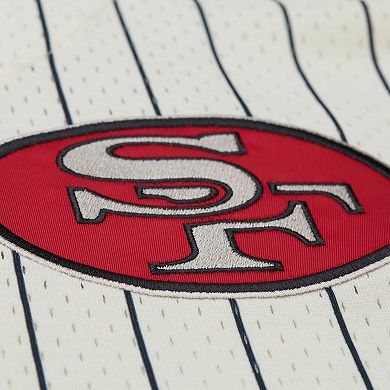 Men's�Mitchell & Ness Cream San Francisco 49ers Final Seconds Vintage Logo Mesh Button-Up Shirt
