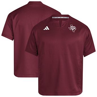 Men's�adidas Maroon Texas A&M Aggies Dugout Coaches Adizero Notch Neck Pullover Top