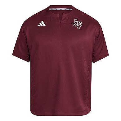Men's�adidas Maroon Texas A&M Aggies Dugout Coaches Adizero Notch Neck Pullover Top