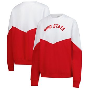 Women's ZooZatz White Ohio State Buckeyes Bestie Oversized Pullover Sweatshirt