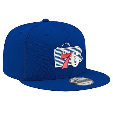 Men's New Era Royal Philadelphia 76ers State Pride 9FIFTY Snapback Hat