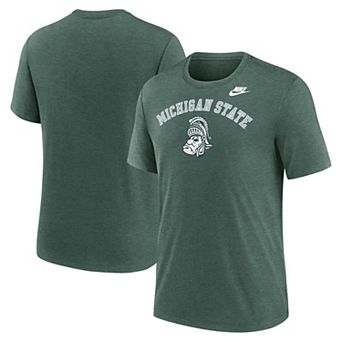 Men's Nike Heather Green Michigan State Spartans Legacy Arch Tri-Blend T-Shirt