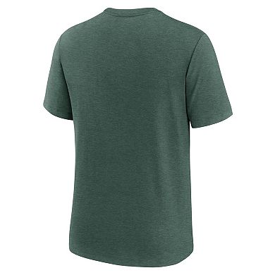 Men's Nike Heather Green Michigan State Spartans Legacy Arch Tri-Blend T-Shirt