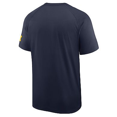 Men's Nike Navy Michigan Wolverines Ready Raglan Premium Performance T-Shirt