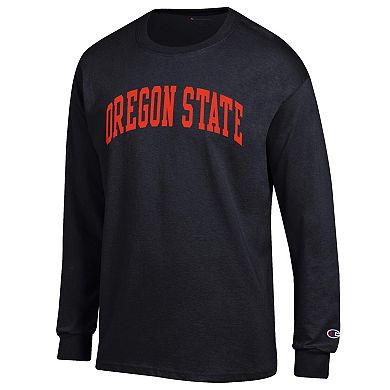 Men's Champion Black Oregon State Beavers Basic Arch Long Sleeve T-Shirt