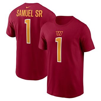 Men's Nike Deebo Samuel Sr Burgundy Washington Commanders Name & Number T-Shirt